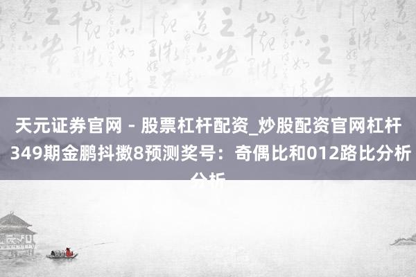 天元证券官网 - 股票杠杆配资_炒股配资官网杠杆 349期金鹏抖擞8预测奖号：奇偶比和012路比分析